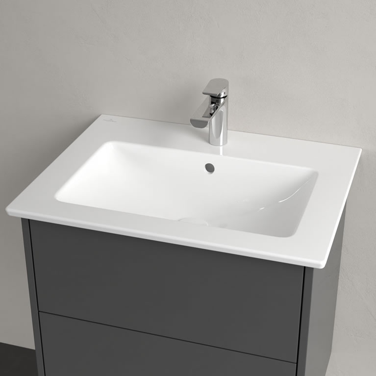 V&B Finero Glossy Grey 650 Basin Vanity Unit Sanctuary Bathrooms
